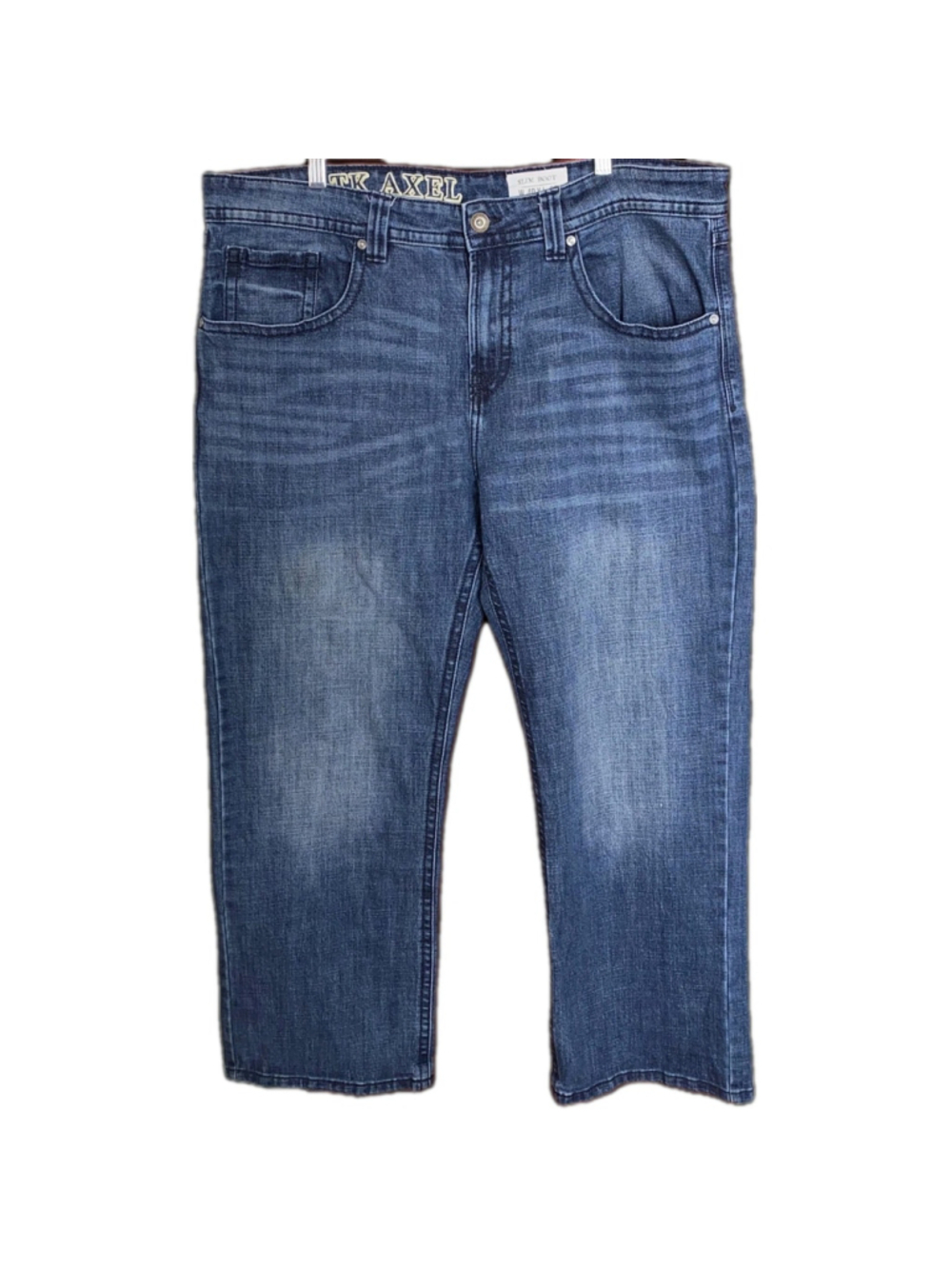 TK Axel Jeans Mens 40x30 Slim Boot Stretch Denim Blue Medium Dark Wash